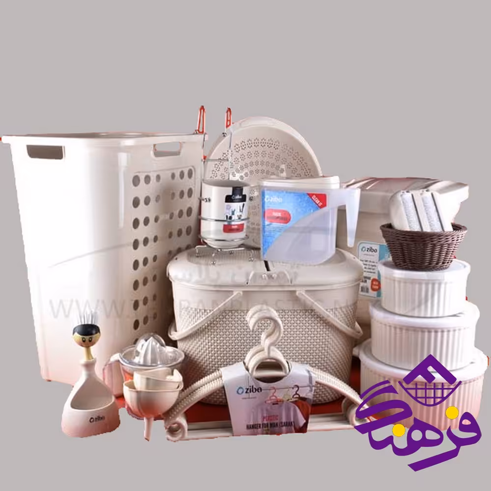 جهیزیه زیبا 58پارچه کرم وانیلی