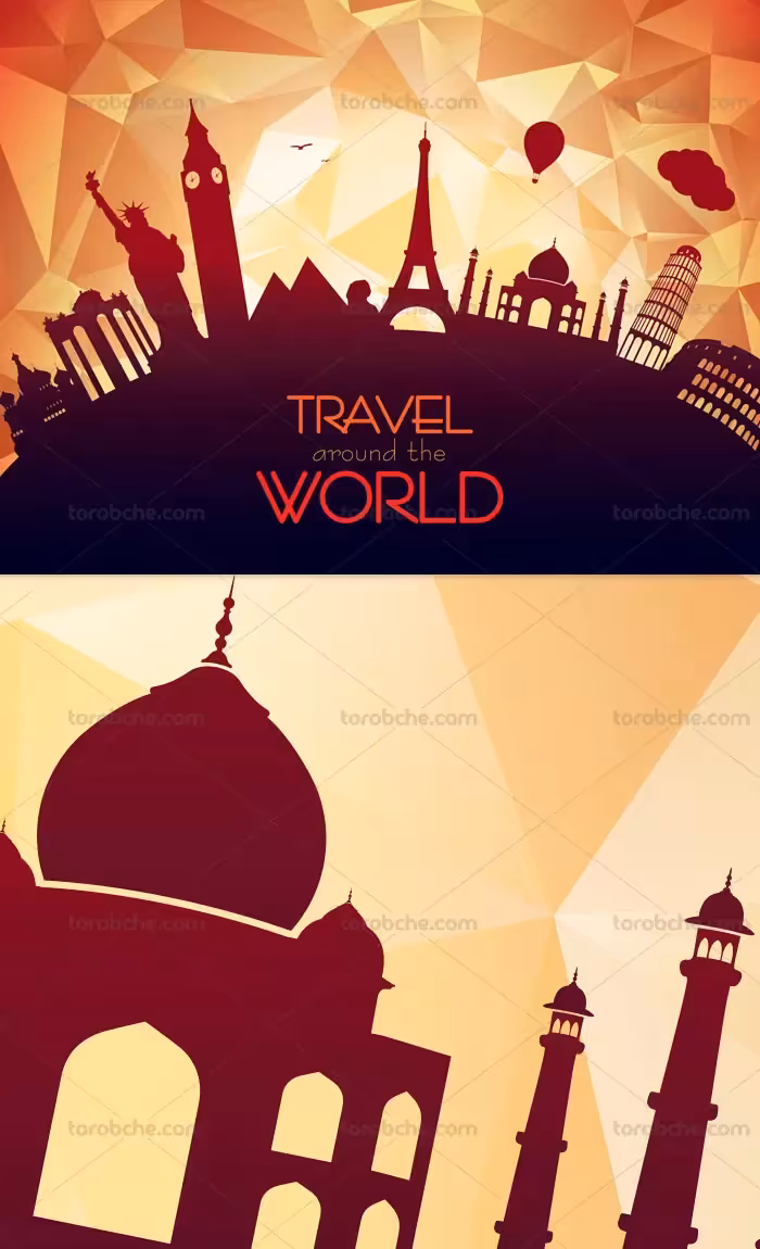 وکتور بکگراند سفر به سراسر دنیا | گرافیک با طعم تربچه