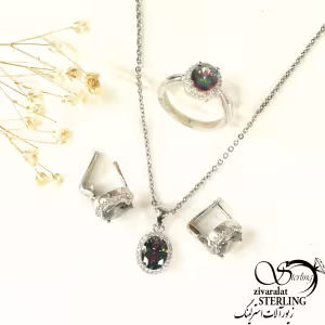 نیمست کامل نقره نگین سوارسکی