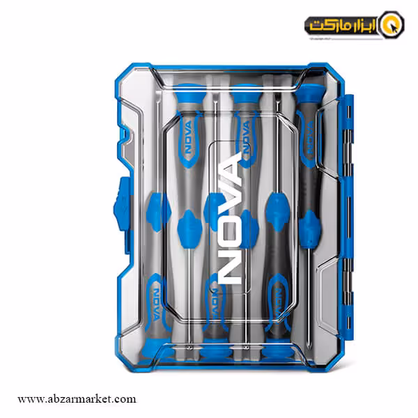 ست پیچ گوشتی ساعتی دوسو و چهارسو نووا 6 عددی مدل NTS-1329