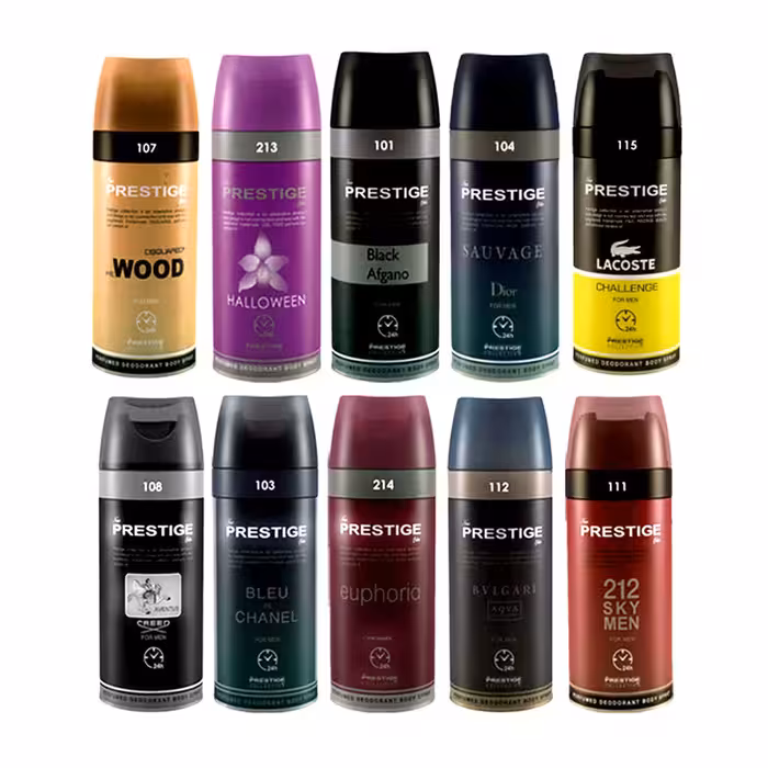 اسپری خوشبو کننده بدن پرستیژ مدل p10 حجم 150 میلی لیتر مجموعه 10 عددی