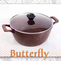 قابلمه کاندید مدل پروانه سایز 20 دو رو گرانیت قهوه ای ( 3 تا 4 نفره )