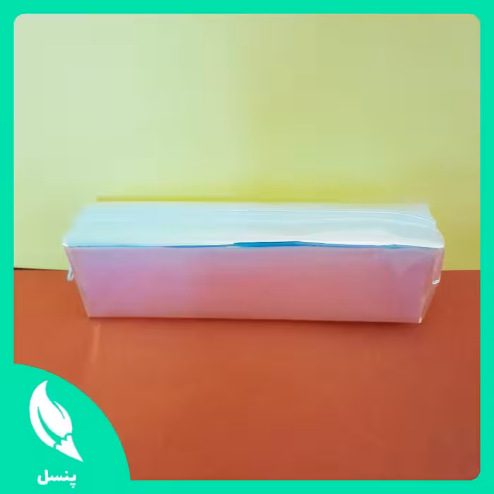 👛 جامدادی هلوگرامی شفاف تک‌زیپ 👛

