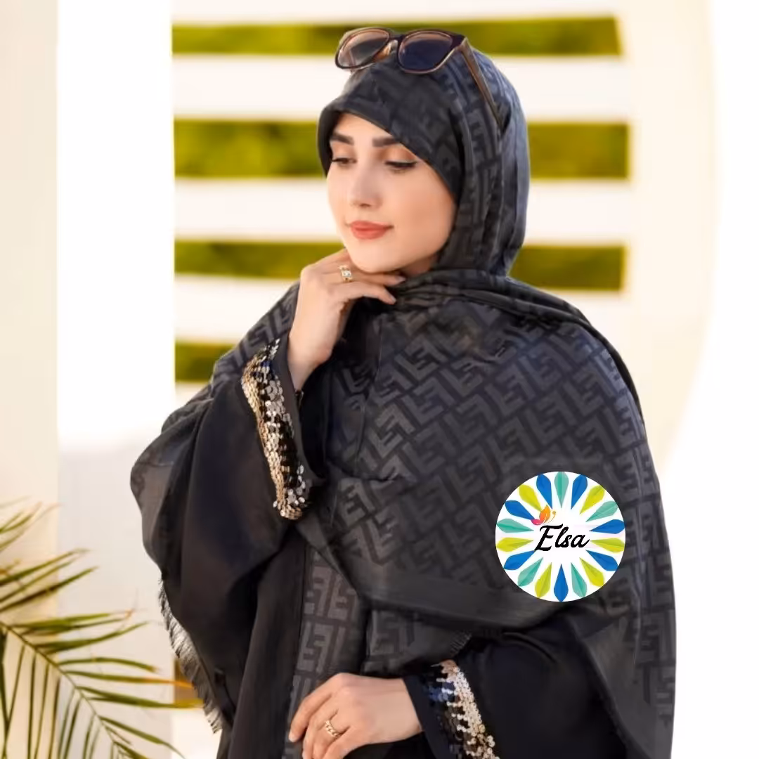 روسری ژاکارد لمه دار مناسب هدیه روز مادر قواره 140 در طرح های متنوع مناسب محرم مشکی