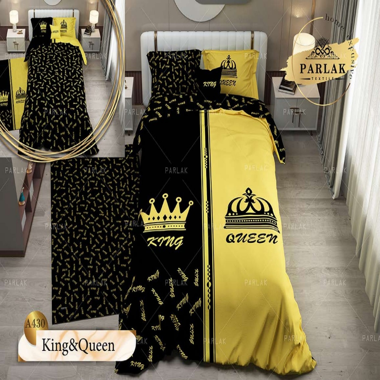 سرویس روتختی پارلاک کد A-430 یکنفره 5 تکه دو رو