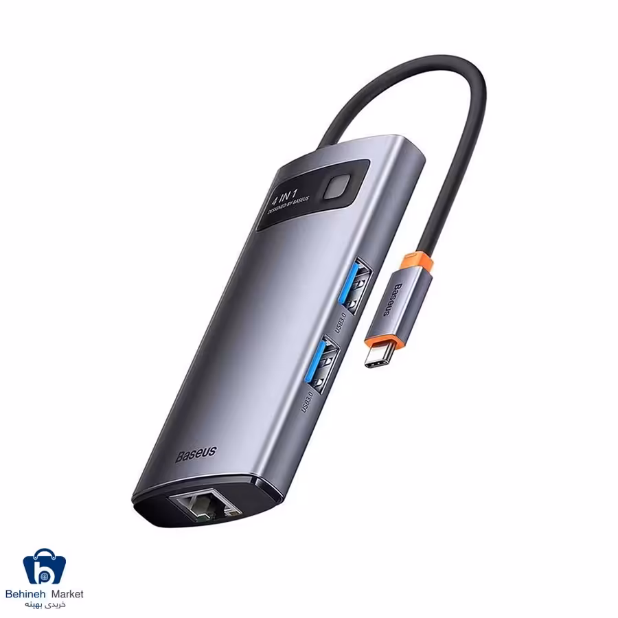هاب 4 پورت USB Type-C باسئوس مدل Metal Gleam WKWG070113