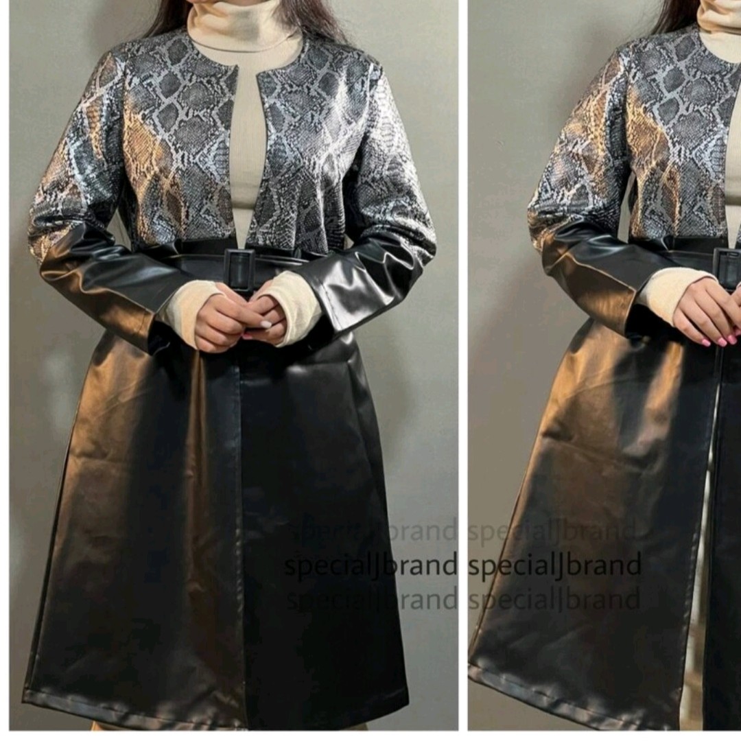 مانتو چرم پوست ماری
