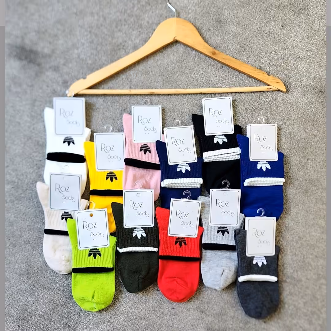 جوراب نیم ساق اسپرت مردانه زنانه طرح آدیداس نخ پنبه  اعلا  در 10 رنگ با کیفیت و تراکم بالا 