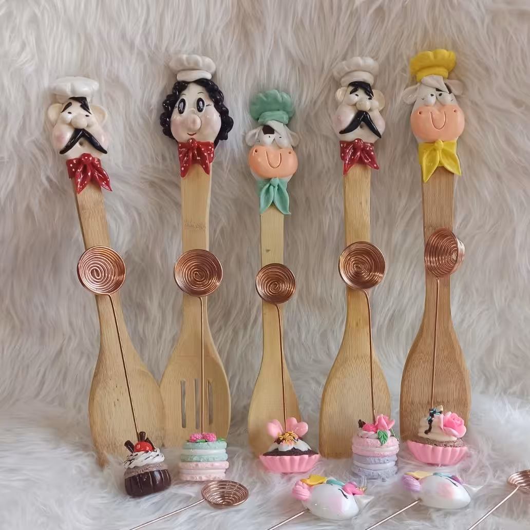 کفگیر چوبی فانتزی در طرح های زیبا