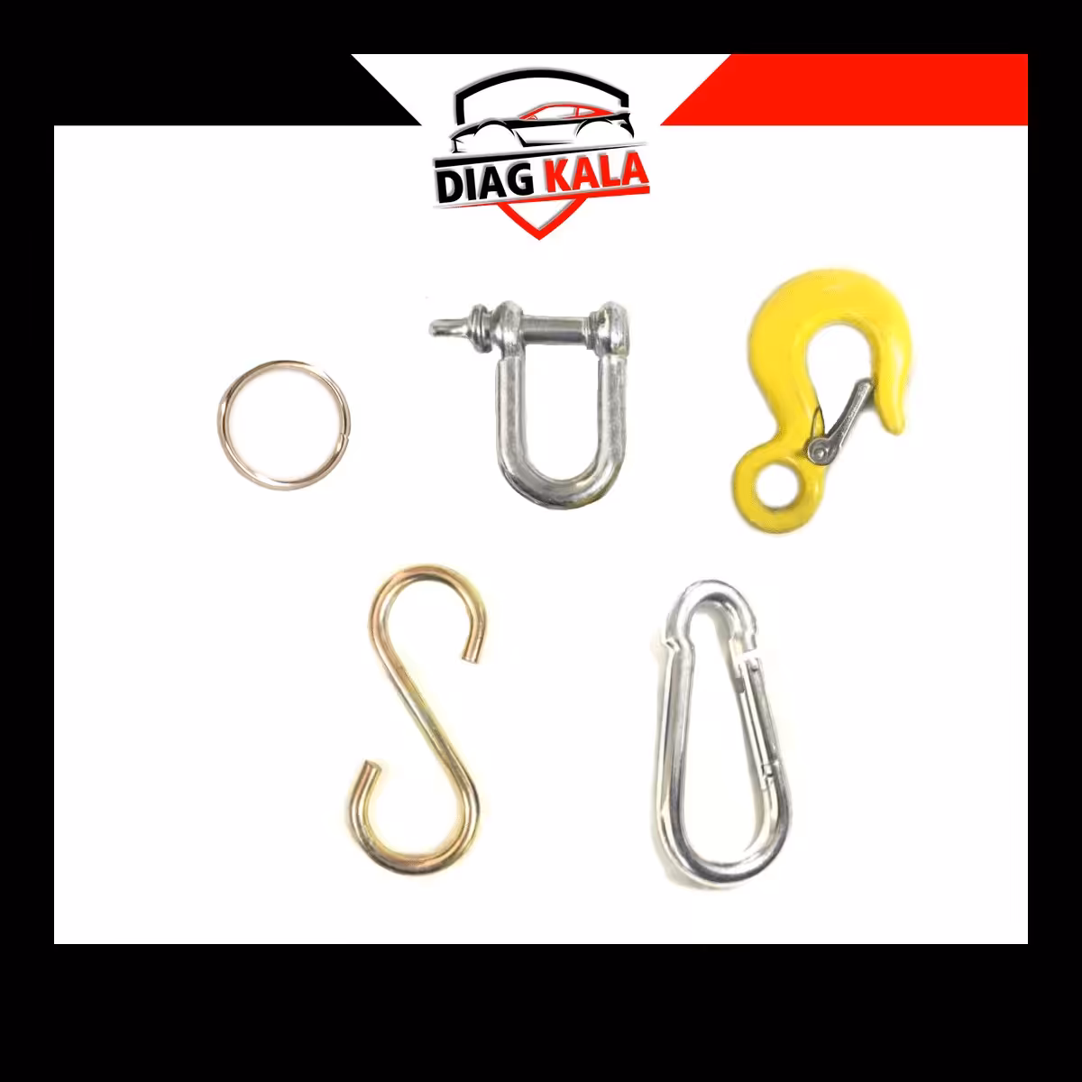 ست 5 عددی قلاب و گیره زرد
