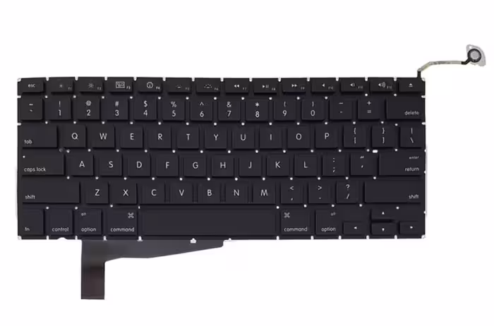 کیبورد لپ تاپ اپل MacBook Pro A1286 LAT08 مشکی اینترکوچک به همراه کلید پاور