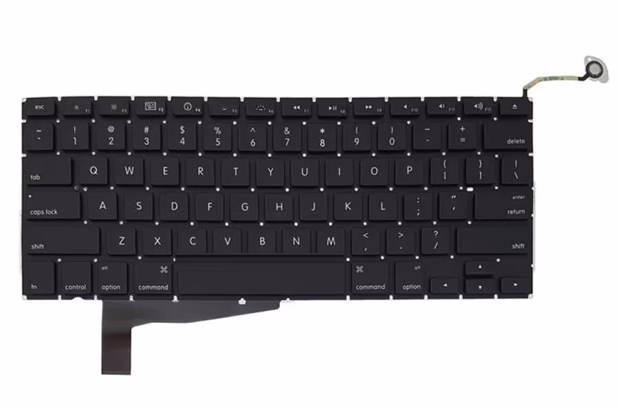 کیبورد لپ تاپ اپل MacBook Pro A1286 LAT08 مشکی اینترکوچک به همراه کلید پاور