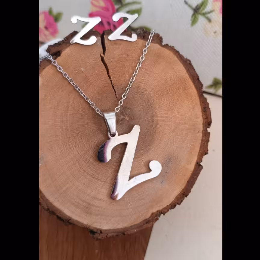 نیم ست نقره ای رنگ ثابت طرح اسم(کد98)