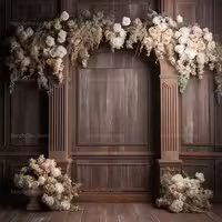 بک دراپ عکاسی عروس با گل | گرافیک با طعم تربچه