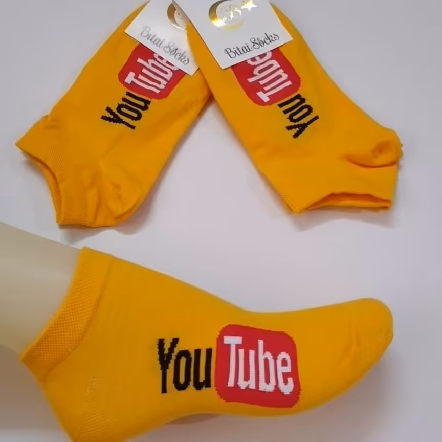 جوراب طرح You Tube. در بسته های 3تایی و 5تایی 