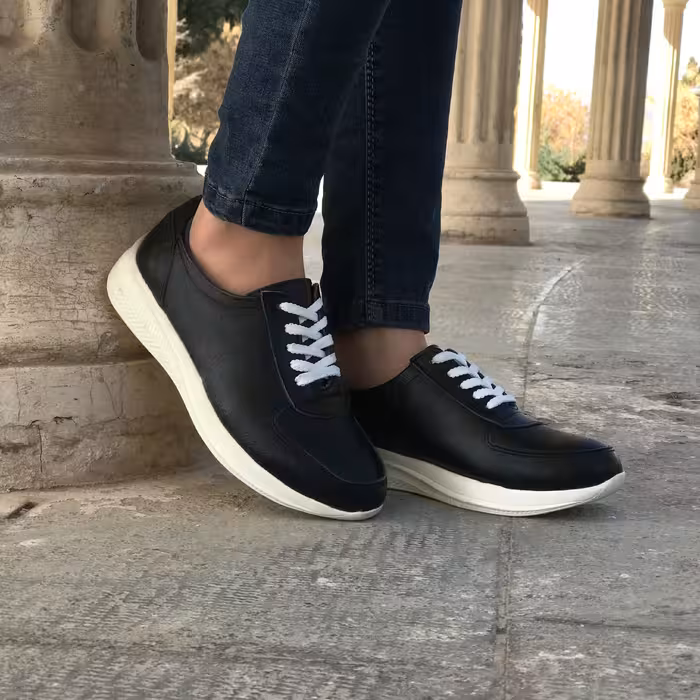 کفش چرم طبیعی اسپرت مدل پرتو رنگ مشکی