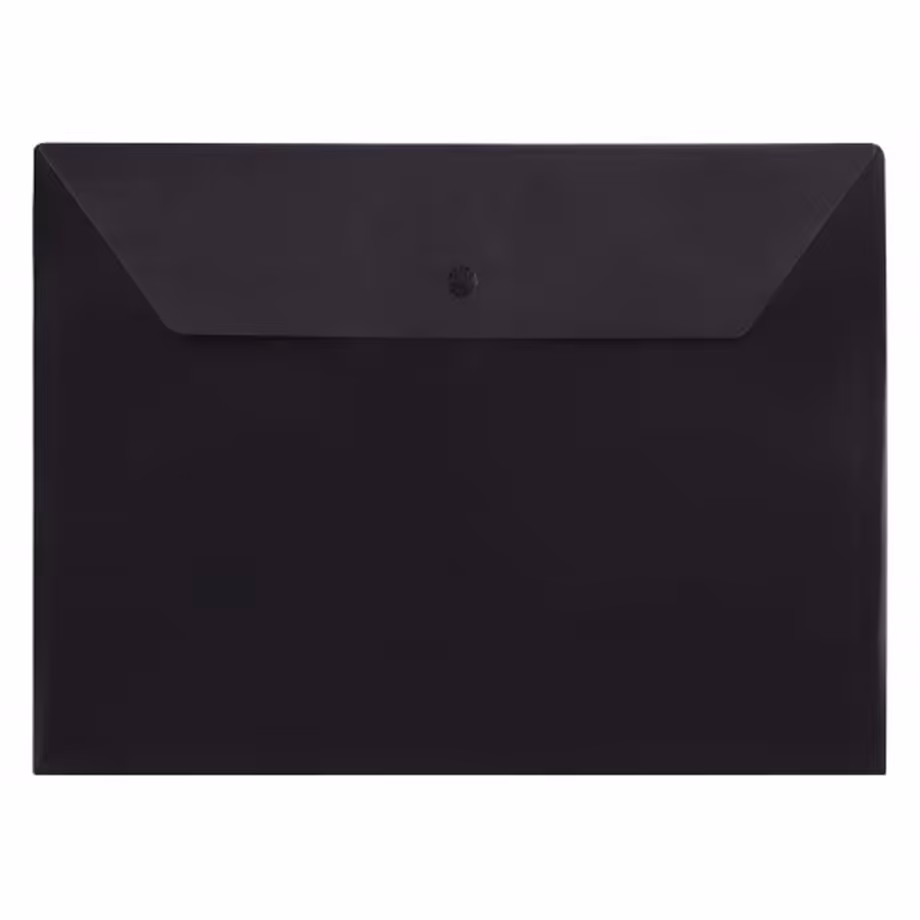 پوشه دکمه دار پاپکو مدل شفاف A4 کد A4-105T رنگ مشکی