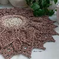 فرشینه ماندالا اولیتا (جنس مکرومه سوزنی)قابل اجرا در رنگ دلخواه شما