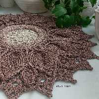 فرشینه ماندالا اولیتا (جنس مکرومه سوزنی)قابل اجرا در رنگ دلخواه شما