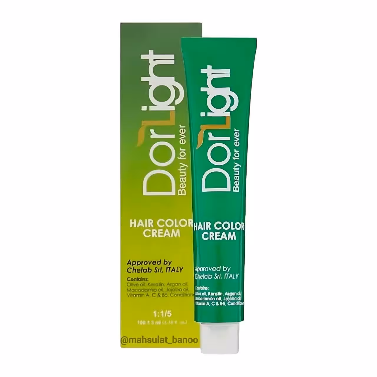 رنگ مو دورلایت 6.33 زیتونی پوشش قوی صدمیل 70 درصد طبیعی 