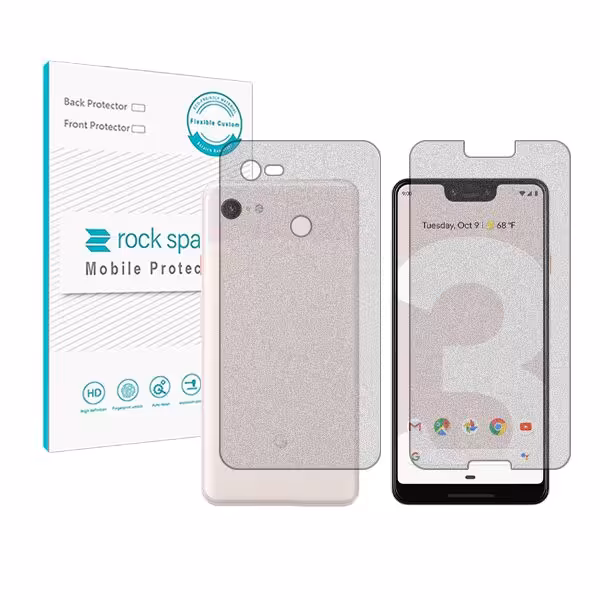 گلس صفحه نمایش و پشت گوشی گوگل Pixel 3 XL مدل نانو هیدروژل گیمینگ برند راک اسپیس کدss