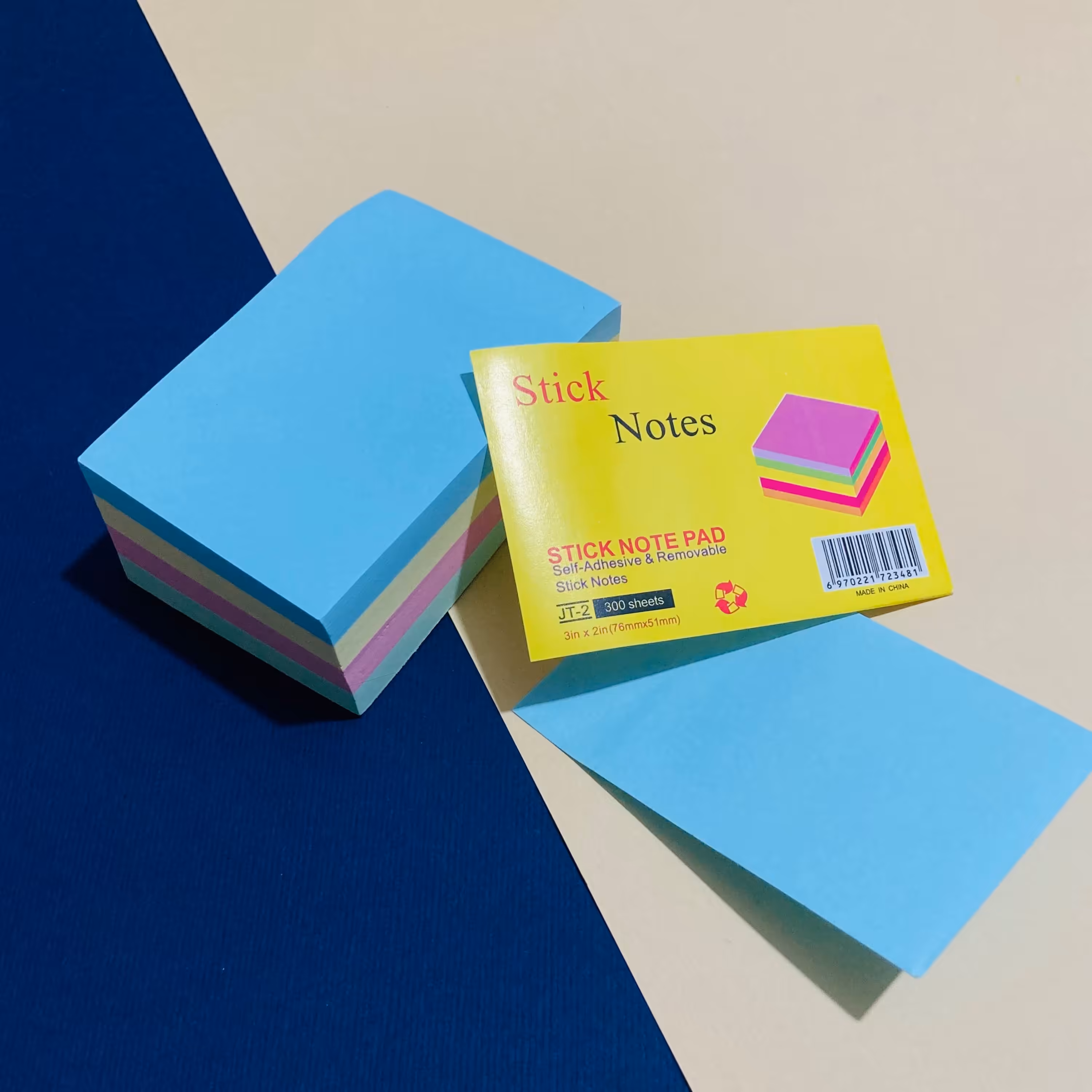 کاغذ یادداشت چسب دار در 4 رنگ مختلف 300 برگی stick note