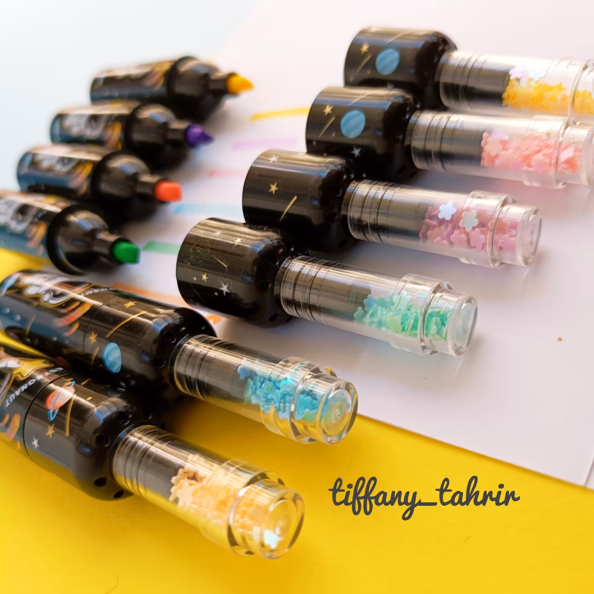 ماژیک هایلایتر  فانتزی طرح کهکشانی سایز بزرگ