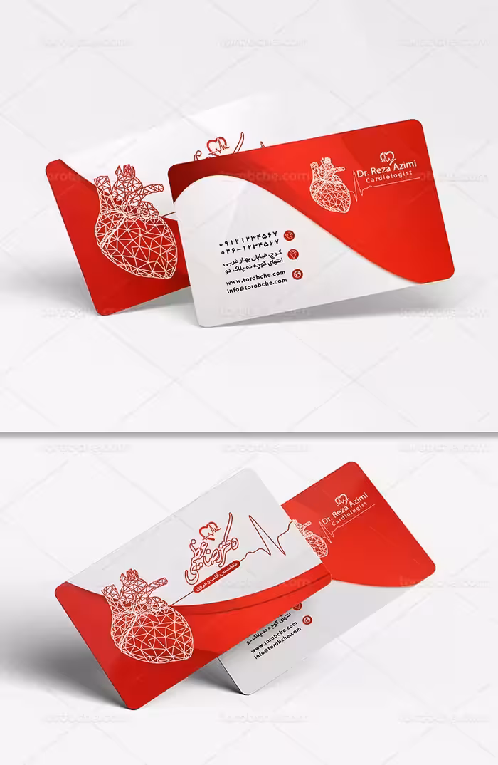 کارت ویزیت متخصص قلب | گرافیک با طعم تربچه