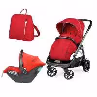 ست 3 تکه کالسکه پگ پرگو مدل Veloce Red Shine