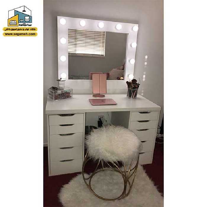 میز آرایش لامپ دار کد DMP49 - فروشگاه سه گامه