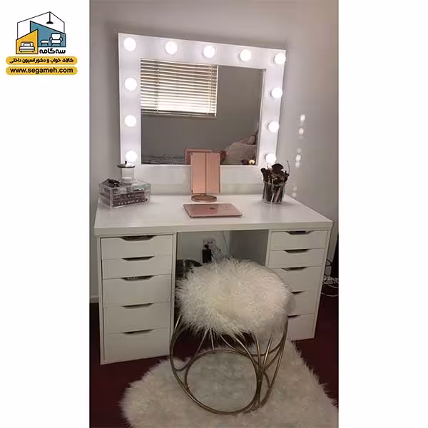میز آرایش لامپ دار کد DMP49 - فروشگاه سه گامه