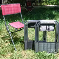 صندلی تاشو پشتی دار مدل برزنتی دولایه فوم دار متوسط