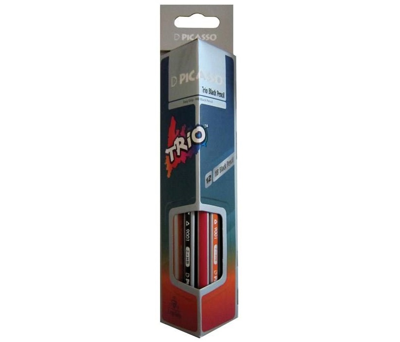 مداد مشکی پیکاسو مدل Trio ـ بسته 12 عددی