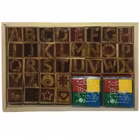 استامپ و مهر چوبی حروف الفبا به همراه اشکال فانتزی