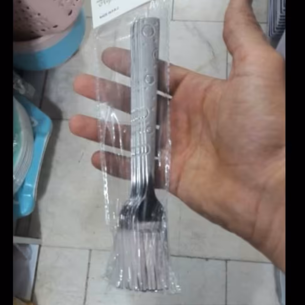 چنگال غذاخوری بسته 6 عددی طرح توپی و ضدزنگ