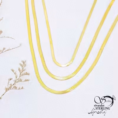 گردنبند ماری استیل سه لاین کد 13839