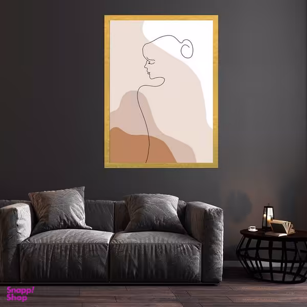 تابلو بکلیت طرح نقاشی مینیمال دخترانه مدل قاب شاسی T-S9936