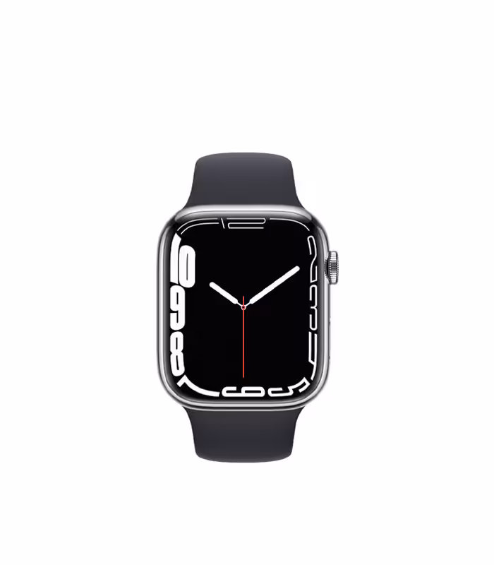 ساعت هوشمند اپل واچ سری 7 مدل Silver Stainless Steel Case with Sport Band 45mm