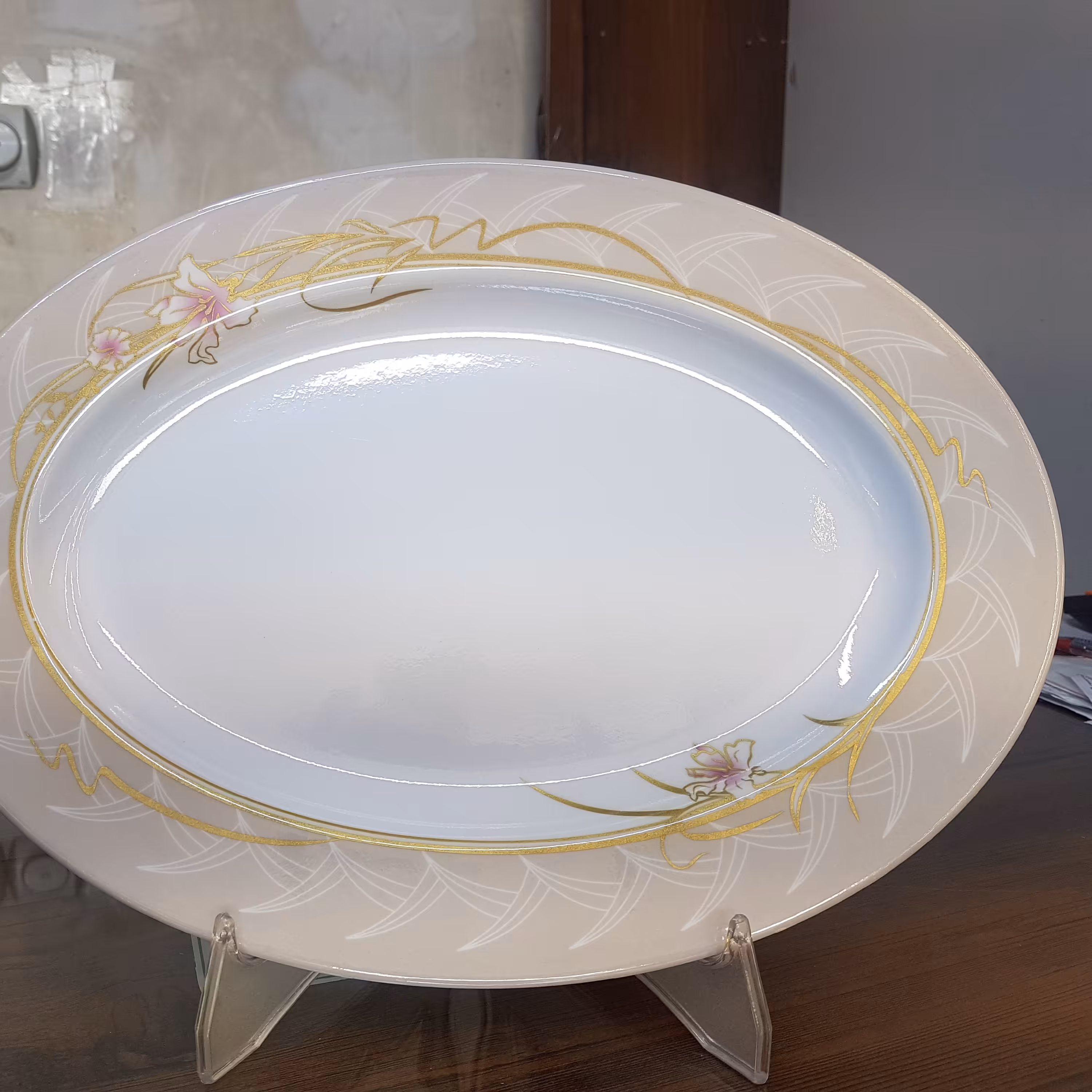 دیس مرغ بیضی کد 730گل آزالیا بنفش ملامین یزد رکسانا 