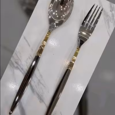 سرویس قاشق و چنگال 24 نفره 120 پارچه نیمه طلایی یونیک اصلی تضمینی