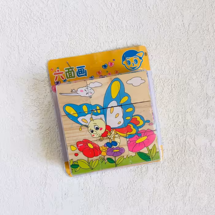 پازل چوبی 6 وجهی 9 قطعه طرح حشرات (رافولین گیمز)