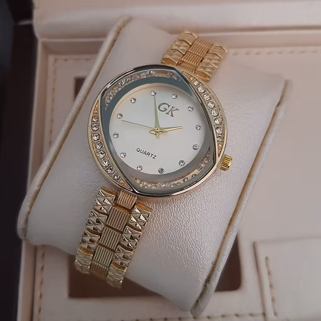 ساعت زنانه بند استیل طلایی