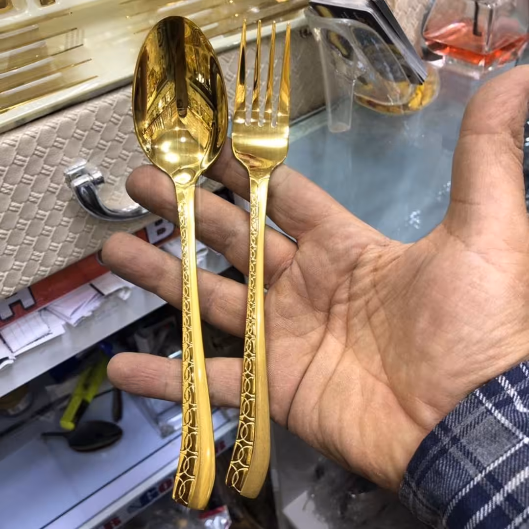 سرویس قاشق چنگال 24 نفره 124 پارچه یونیک اصل آلمان - رنگ ثابت همراه جعبه 