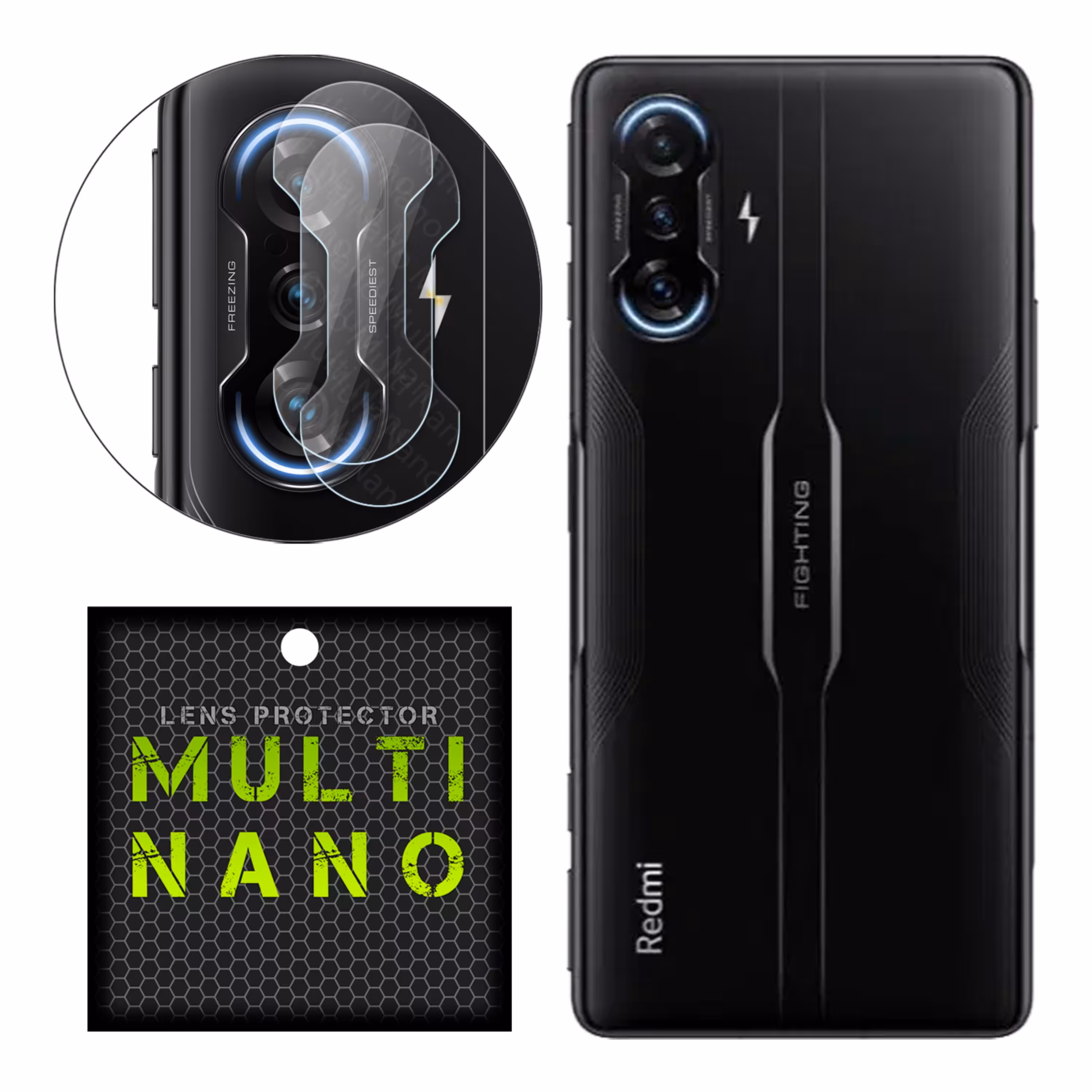 محافظ لنز دوربین MultiNano مدل X-L2N برای شیائومی Redmi K40 Gaming بسته دو عددی