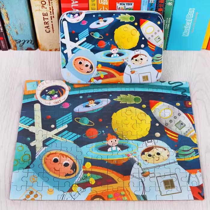 پازل قوطی فلزی طرح فضانورد کد P/848/FA