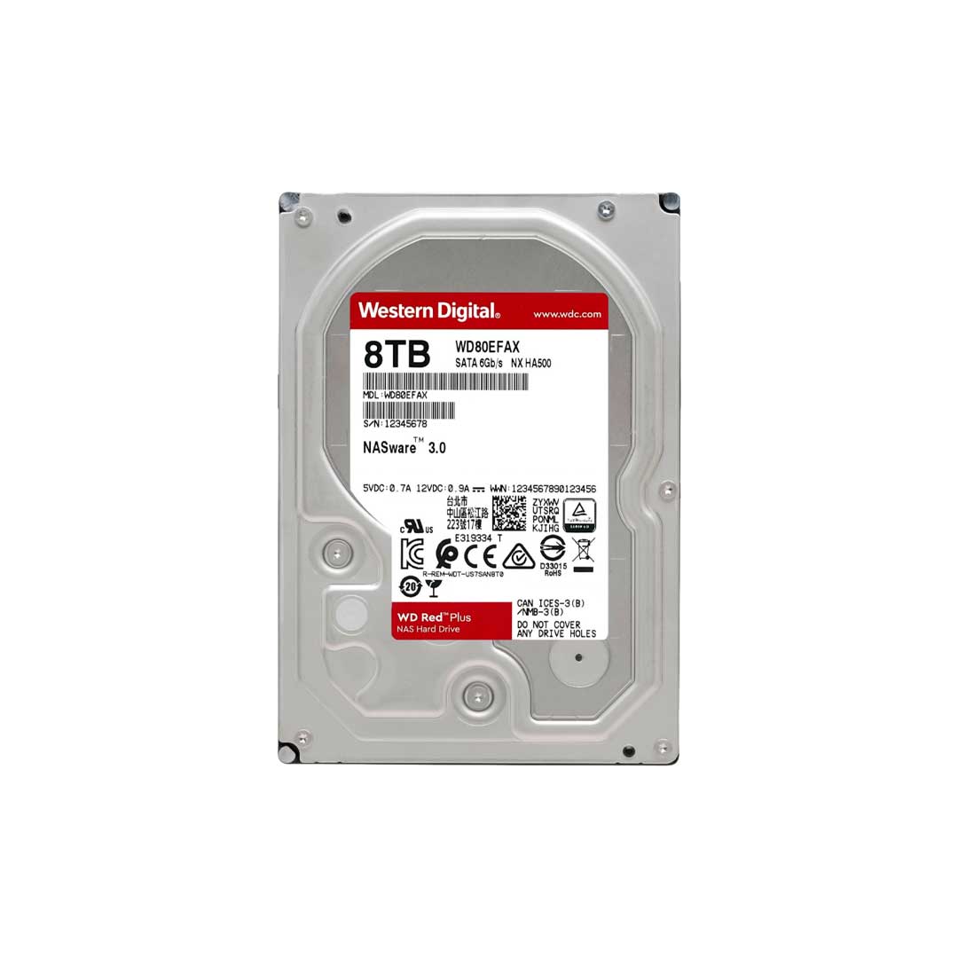 هارد دیسک اینترنال وسترن دیجیتال قرمز Red Plus ظرفیت 8 ترابایت (استوک)