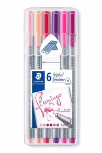 روان نویس نوک نمدی 6 رنگ فلامینگو staedtler
