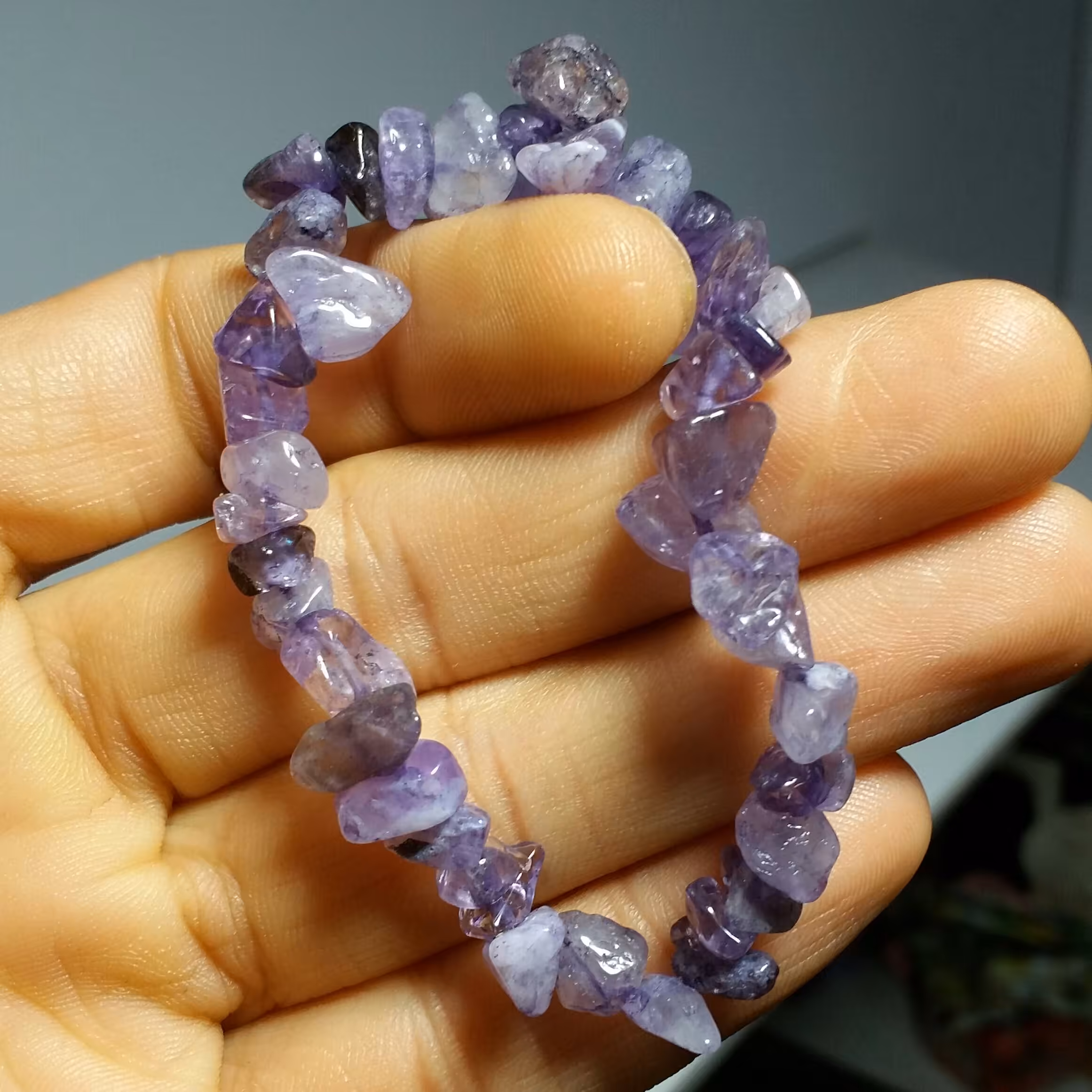 دستبند سنگ آمیتیس صد در صد طبیعی 