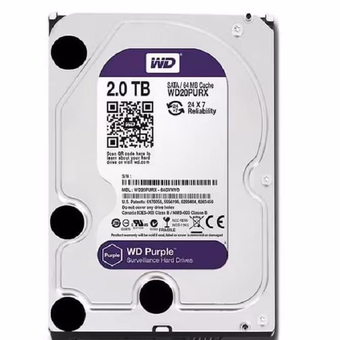 هارد  وسترن بنفش 2 ترا 24 ماه گارانتی 