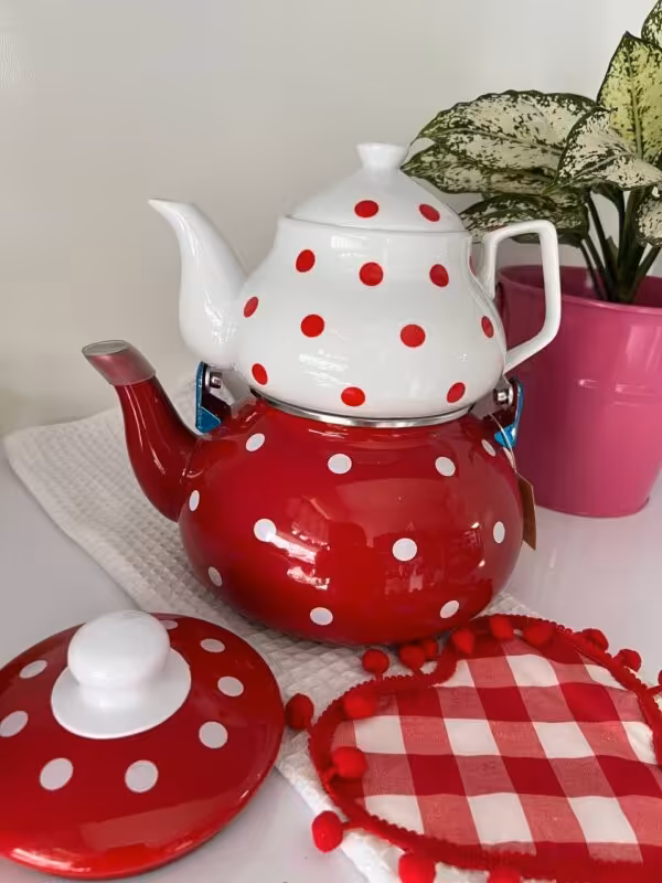 کتری قوری خالخالی- قرمز